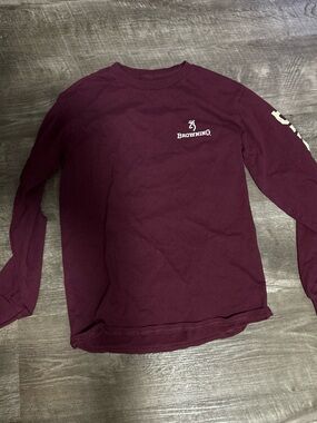 Browning Maroon Long Sleeve Tee with White Logo